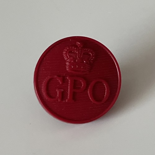 Vintage red gpo uniform button - red,