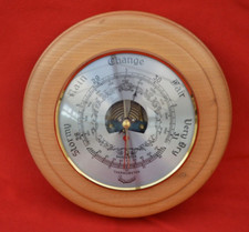 DAYMASTER BAROMETER AND THERMOMETER - VINTAGE MID CENTURY - ELM WOOD SURROUND