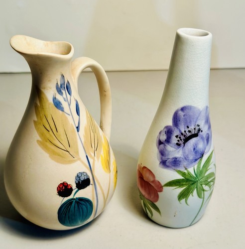 Two vintage floral vases - two,