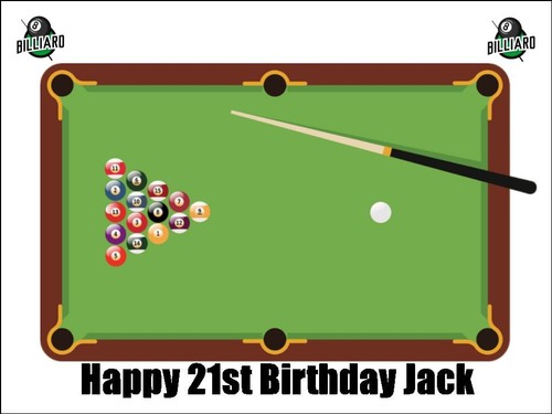 Snooker table edible cake - snooker,
