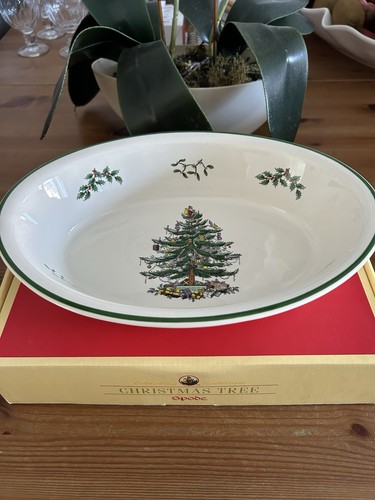 Spode christmas tree oval - christmas, dish