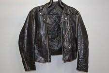 Vintage 1950s Leathercraft Process Leather Motorcycle Jacket Sz 42 Serval Zip