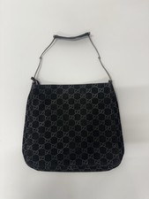Vintage Gucci Tom Ford Black Suede Horsebit Hobo Bag Silver Hardware