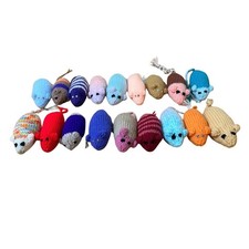 Hand knitted mice - knitted, set