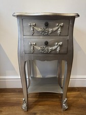 Dunelm Toulouse Silver 2 Drawer Bedside Table