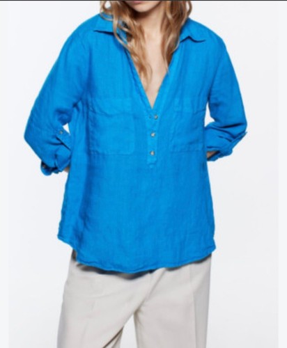 Zara turquoise linen - zara,