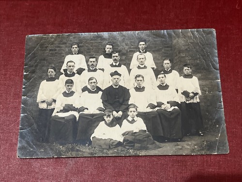 Antique photo postcard - photo, clergy