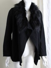 NWT Evan Picone Sz PM P M CAMPY Faux-Fur Boiled 100% Wool Blazer Jacket FUNKY