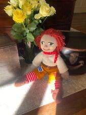 Hand Knit Rosie & Jim Teddy,Rag Doll,Canal Boat Barge,Large,OOAK,Knitted