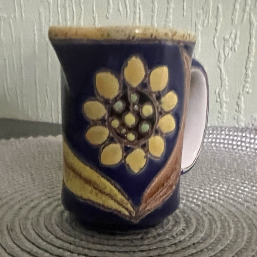 Blue cream yellow - blue, ceramic