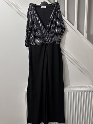 Black sequin jumpsuit size - black,