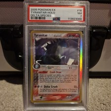 Pokemon Tyranitar EX Delta Species  Rare Card 16/113 2005 PSA 7
