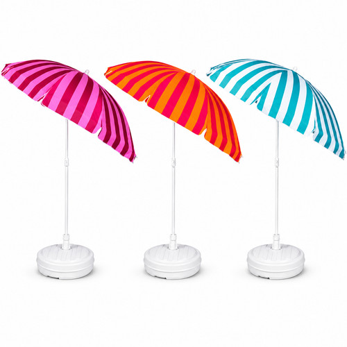 Stripy garden parasol - 2m,
