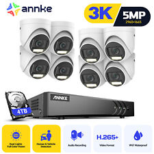 ANNKE 5MP 3K Colorvu CCTV System Audio Mic Camera 8CH H.265+ DVR Security Turret