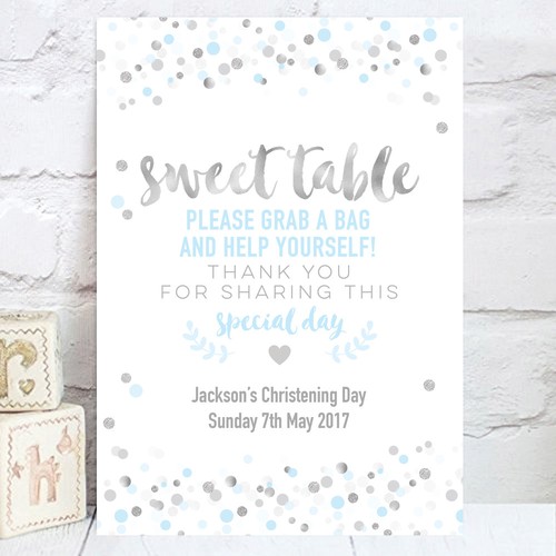 Personalised sweet table sign - personalised,
