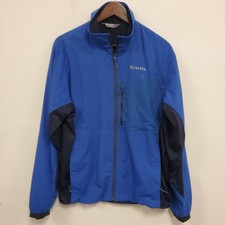 Simms Mens Fleece Lined Flyweight Access Jacket Size M Blue Outdoor Fishing