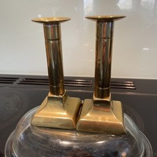 pair brass candlesticks. 14cm