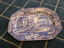 Spode Italian Blue Large Rectangular Serving/Meat Platter 12.5" x 9"