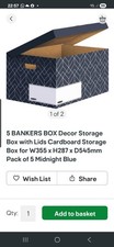 Bankers Box Decor Storage Box Midnight Blue, Pack of 5