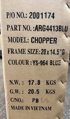 Raleigh chopper mk3 - blue, empty