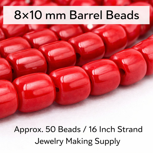 8x10mm synthetic red coral - 8x10mm,