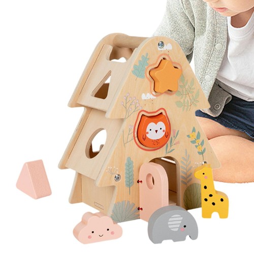 Wooden shape sorter house - wooden,