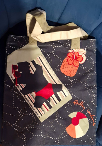 Radley london navy canvas tote - london,