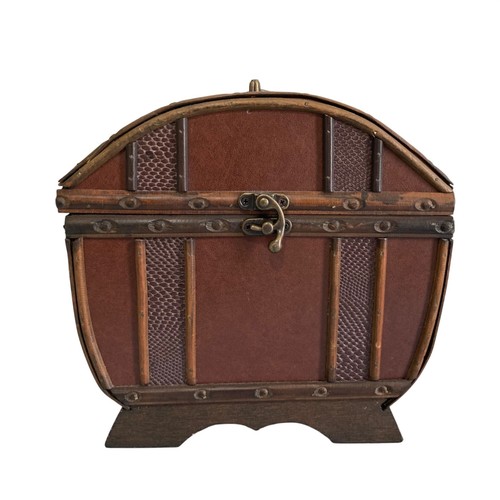 Vintage wooden chest box with - vintage,