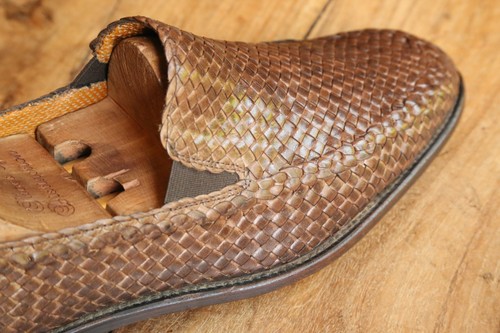 Stemar brown leather woven - leather,