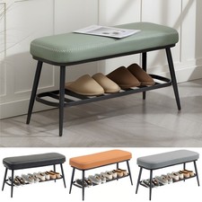 PU Leather Shoe Storage Bench