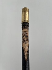 Hand Carved Antique Greece handle bronze Walking Stick  Cane.122 cm