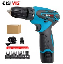 12V Cordless Drill Electric Screwdriver Power Driver Combi Drills Kit +1 Battery