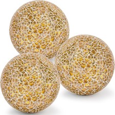 3Pcs Gold Decorative Balls for