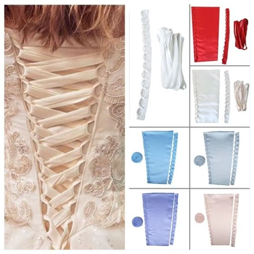 3pcs set lace satin corset - 3pcs/set,