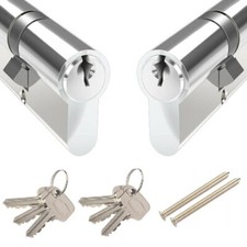 Keyed Alike Euro Cylinder Lock Pair  2 x Barrel Locks with 6 matching Keys