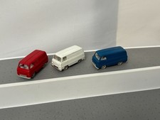 Triang Minix  OO Gauge,  1:76 Scale - 3 x Ford 15cwt Thames Vans  Red White Blue