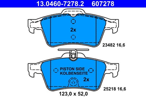 Ate 0460 7278 brake pad - ate,