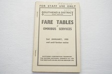 1955 Southend & District Bus Timetable Faretable 