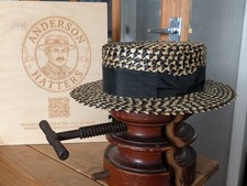 Handmade straw boater hat - handmade,