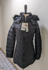 NWT Zara Quilted Black Down &