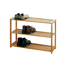  Shoe Rack Natural Walnut Wooden 2,3 or 4 Tier