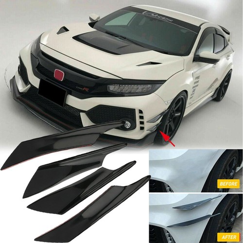 Glossy black car bumper fin - black,
