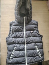 Womens Jack Wills, Grey Hooded, Duck Feather And Down Filling Gilet, Size 12