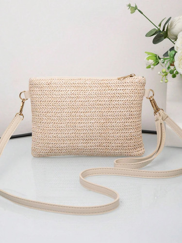 Woven straw handbag - woven, women