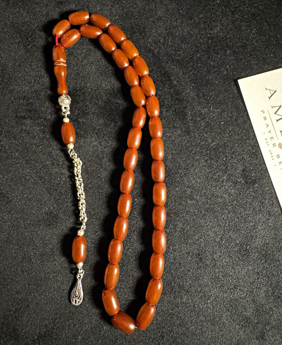 Amber islamic prayer - amber, beads