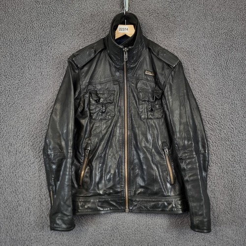 Superdry leather jacket mens - leather,