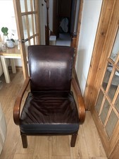 Parker Knoll 713 Vintage Chair brown Leather. 1940s 