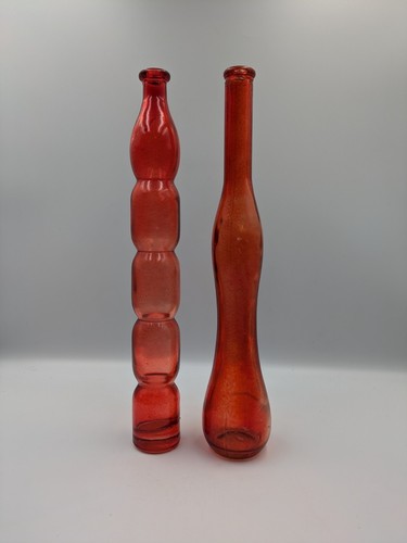 Vintage retro red glass tall - red,