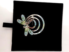 Genuine Swarovski Brooch - Silver Tone Plated Crystal Brooch  - New