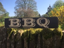 BBQ sign Wood Vintage Style
